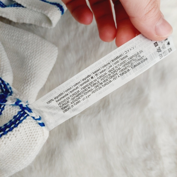 Zara Blue White Stripes Knit Oversized Midi Summer Button Up Dress P1657 - Picture 10 of 11